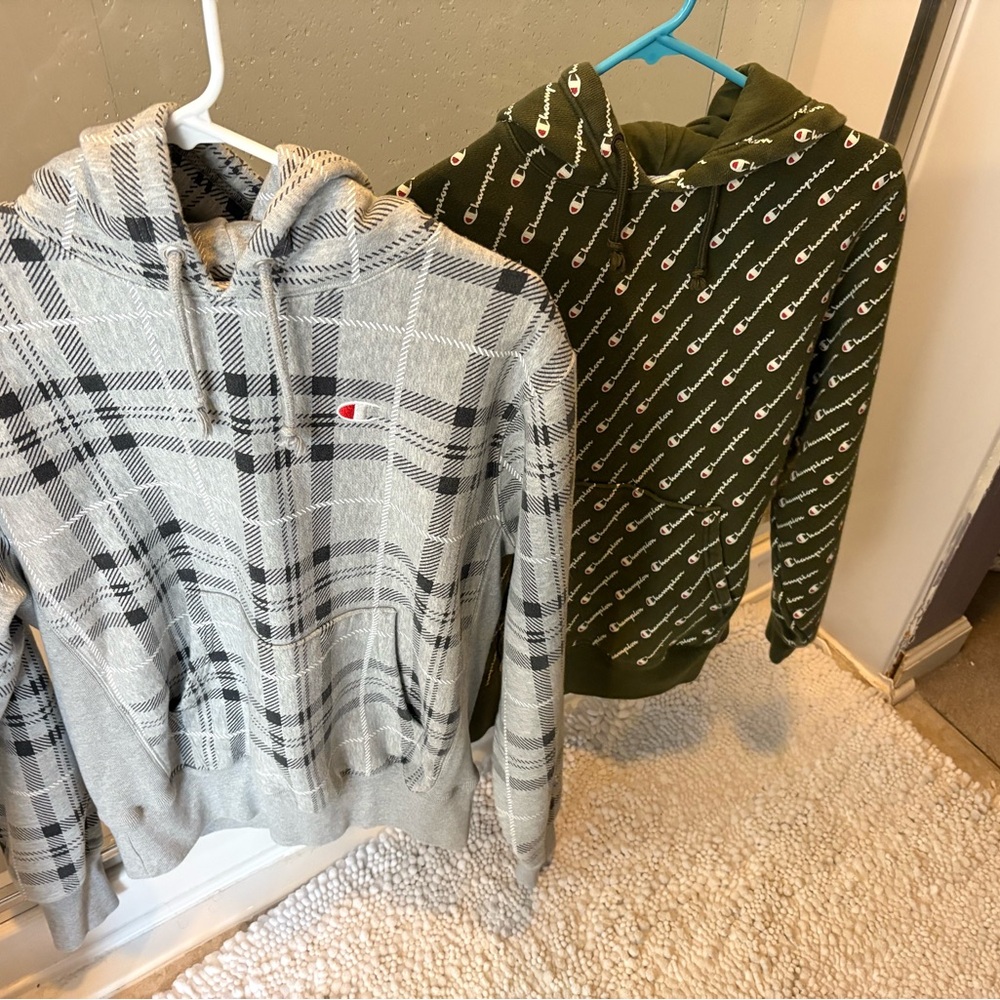 Champion Gray and Green Hoodies Set